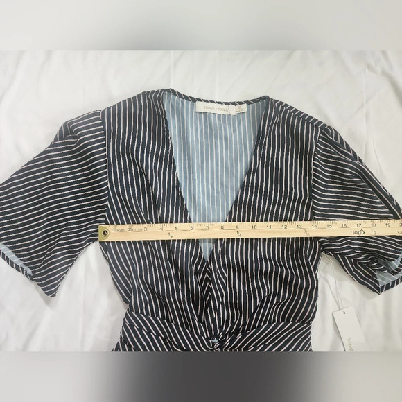 NWT Bishop Young Striped Casual Short Sleeve Womens Blouse XS - Picture 3 of 12